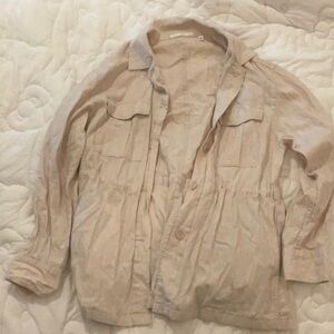 Uniqlo Women's Beige Linen Blend Jacket